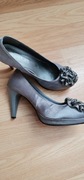 Buty wysokie 39 szare eleganckie 