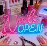 NEON PAZNOKCIE NAILS OPEN STUDIO PAZNOKCI SZYLD LAMPKA LED