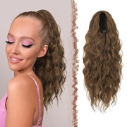 Przedłużany kucyk ze ściągaczem doczepy brązowe syntetyczne 45cm