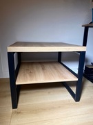 stolik z półką kwadrat dąb artisan 60 x 60