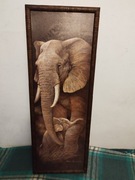 Stary obraz Słonia z autografem 