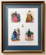 Moda XIX w. Lassalle oryginaln litografie z akwarelą