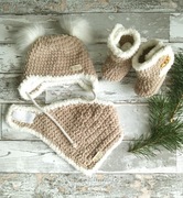 Ciepły komplet niemowlęcy zimowy HandMade 