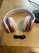 POWERLOCUS P1 SŁUCHAWKI BEZPRZEWODOWE NAUSZNE BT 5.3 RADIO FM MP3 SD RÓŻOWE