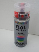 Lakier spray CZARNY RAL 9005 acryl 400ml 2 dysze rozpylające