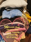 Zestaw bluzek krótki rękaw długi rękaw ramiączka rozmiar M L  paczka ubrań