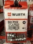 WURTH 10 x BIT PH2 1/4x25mm KRZYŻAK DO WKRĘTARKA ŚRUBOKRĘT