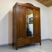 GARDEROBA-SZAFA SECESJA LUSTRO ORZECH TRANSPORT CAŁA POLSKA 