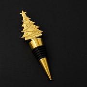 Złoty korek do wina z choinką – świąteczna elegancka zatyczka