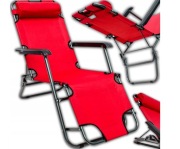FOTEL LEŻAK OGRODOWY TURYSTYCZNY KRZESŁO PLAŻOWY SKŁADANY MATERAC MOCNY