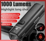 Lampka Rowerowa Przednia LED 1000LM Power. 4500mAh
