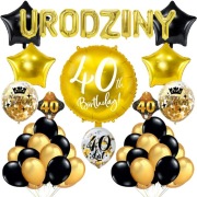 Zestaw dekoracji na 40 urodziny baner balony