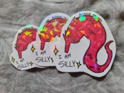 Zestaw 3 naklejki Worm on a string I am silly