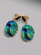 Kolczyki sztyfty vintage retro motyw kamieni szlachetnych 