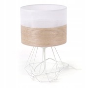 Lampka nocna stołowa biurkowa diament abażur fornir dąb jasny boho