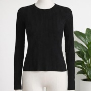 Czarny damski sweter threadbare z złotymi guzikami rozm m