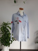 Błękitna koszula pimkie collection z naszywkami rozmiar S/M