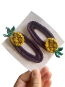 Ręcznie robione spinki do włosów – ananas, dla dziewczynki, 2 szt.