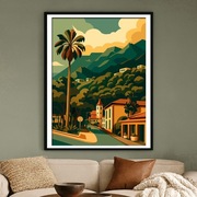 Portugalia - Madera - uliczka w Sao Vicente - art déco plakat 40x60cm