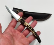 Nóż Ręcznie Robiony z Poroża Jelenia | Unikatowy Egzemplarz Myśliwski 