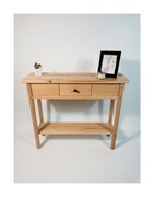 Konsola Dębowa z Szufladą Lite Drewno Półka Loft Handmade