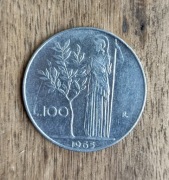 100 lirów Włochy 1965 r.