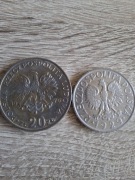 ZESTAW RARYTASÓW – 1 zł 1929 + 20 zł 1976 BEZ ZNAKU MENNICY