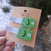 Spinki do włosów handmade 2 szt. żabki