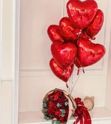 BALON foliowy czerwone serca serduszka zestaw 5 szt 25 cm wesela urodziny 