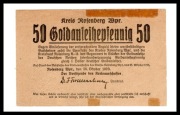 Susz - Rosenberg Westpr., Kreis, 26.10.1923, 50 Goldanleihepfennig