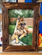 "Owczarek niemiecki" obraz ręcznie malowany 20x30cm