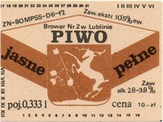 etykieta piwna - browar nr 2 Lublin