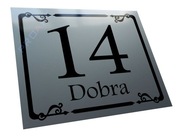 METALOWA tabliczka adresowa numer domu budynku 25x20 i srebrna szara