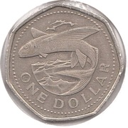 BARBADOS 1 dolar 1988, KM# 14.2, XF, mała, niemagnetyczna
