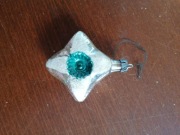 Bombka choinkowa szklana 7 cm gwiazdka prl