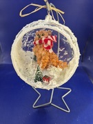 Bombka 3d z kotem rudym w szaliku 