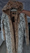 STYLOWE FUTERKO Z KAPTURKIEM - Wzór Cętki / Eleganckie i ciepłe. Rozmiar M 