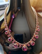 Kolia z czerwonych cyrkonii/granatów