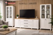 Komoda LONDYN 160` Biały Dąb + Naturalny BLAT KOLORy RAL BEKAS Producent 