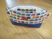 Kosmetyczka, len z printem  plus sztruks 