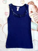 Elegancki prążkowany top bokserka bluzka Justice 36 38 40 jak nowy nowa