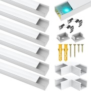 Angdarun Profil aluminiowy LED, 6 sztuk x 1 m, szerokość do 16 mm