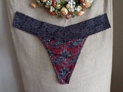 Nowe stringi bawełniane koronka grafit grafitowe 42