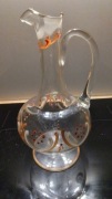 Stare Polskie Szkło Ręcznie zdobiony dzbanek
