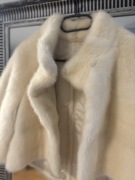 Ekskluzywne futro z norek ecru / ivory krótki fason glamour vintage S/M/L