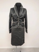 Elegancki komplet damski – żakiet i spódnica, vintage glamour