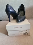 Szpilki klasyczne, czółenka WOJAS roz.39 skóra licowa, granatowe