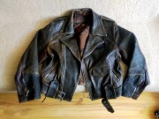 Kurtka motocyklowa Ramoneska gruba naturalna skóra  r. M