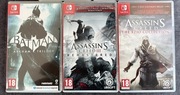 Batman Arkham Trylogia+cztery części Assassin’s Creed - gry Nintendo Switch