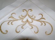 Serwetki obiadowe z haftem adamaszek bawełniany